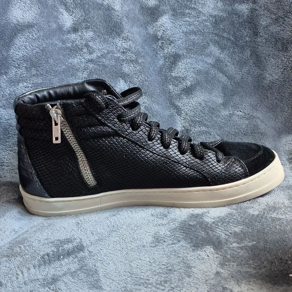 P448 Recycled Sneaker Women's Size 38 Black with Snakeskin Pattern